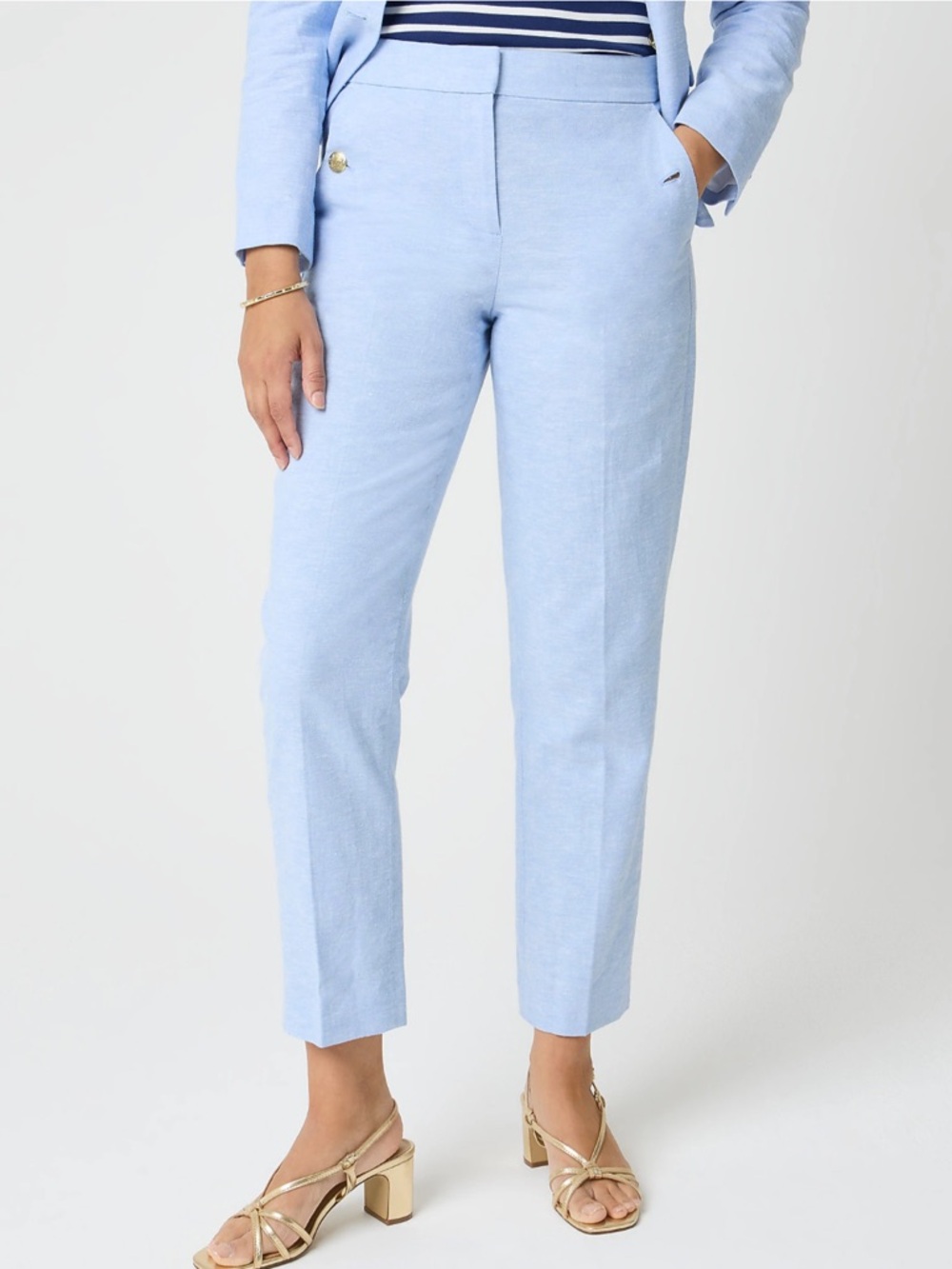 J. Crew Factory Light Blue Cropped Sailor Pants